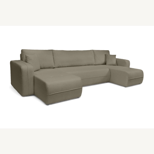 Oreo U Narożnik wypoczynkowy  Komfortowy narożnik wypoczynkowy z funkcją spania i pojemnikiem na pościel Tkanina Quelle 16